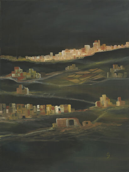 Mediterranean village tapestry - a Paint Artowrk by Godwin